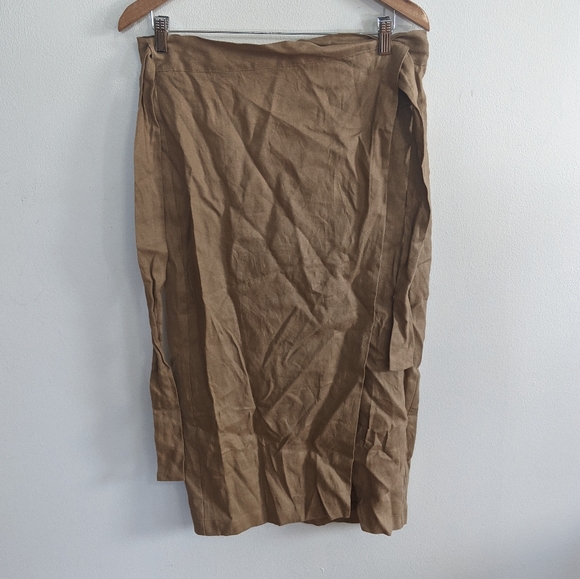 NEW Reformation Florence Linen Wrap Skirt Large - Picture 3 of 9